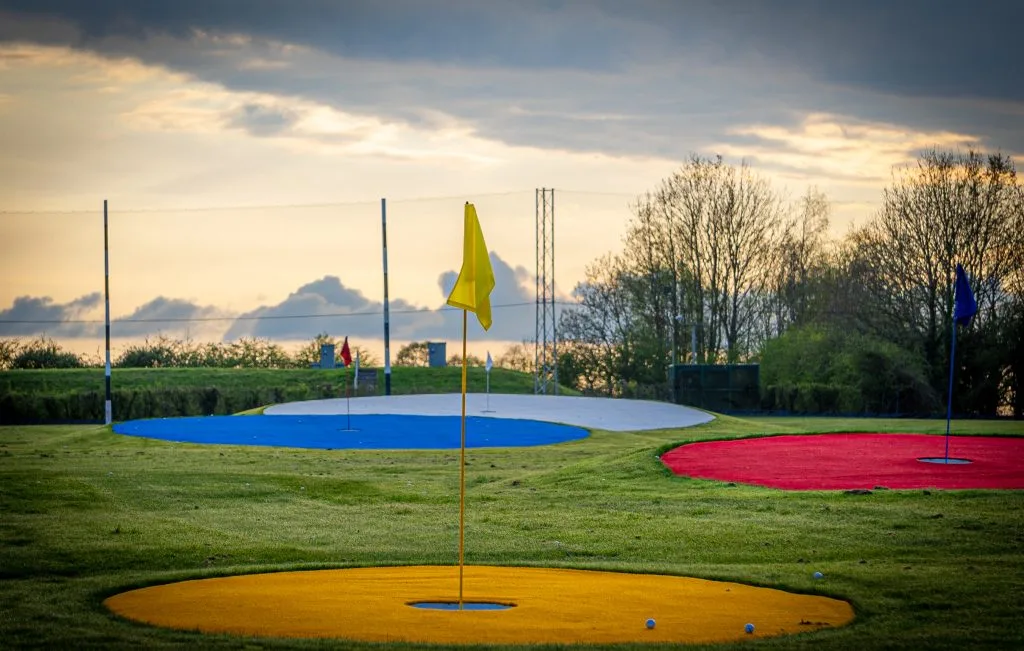trackman driving range in bristol with large targets