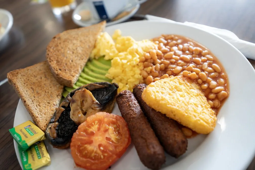 Traditional Full English breakfast served hot at a restaurant near Alveston, offering hearty food near Bristol