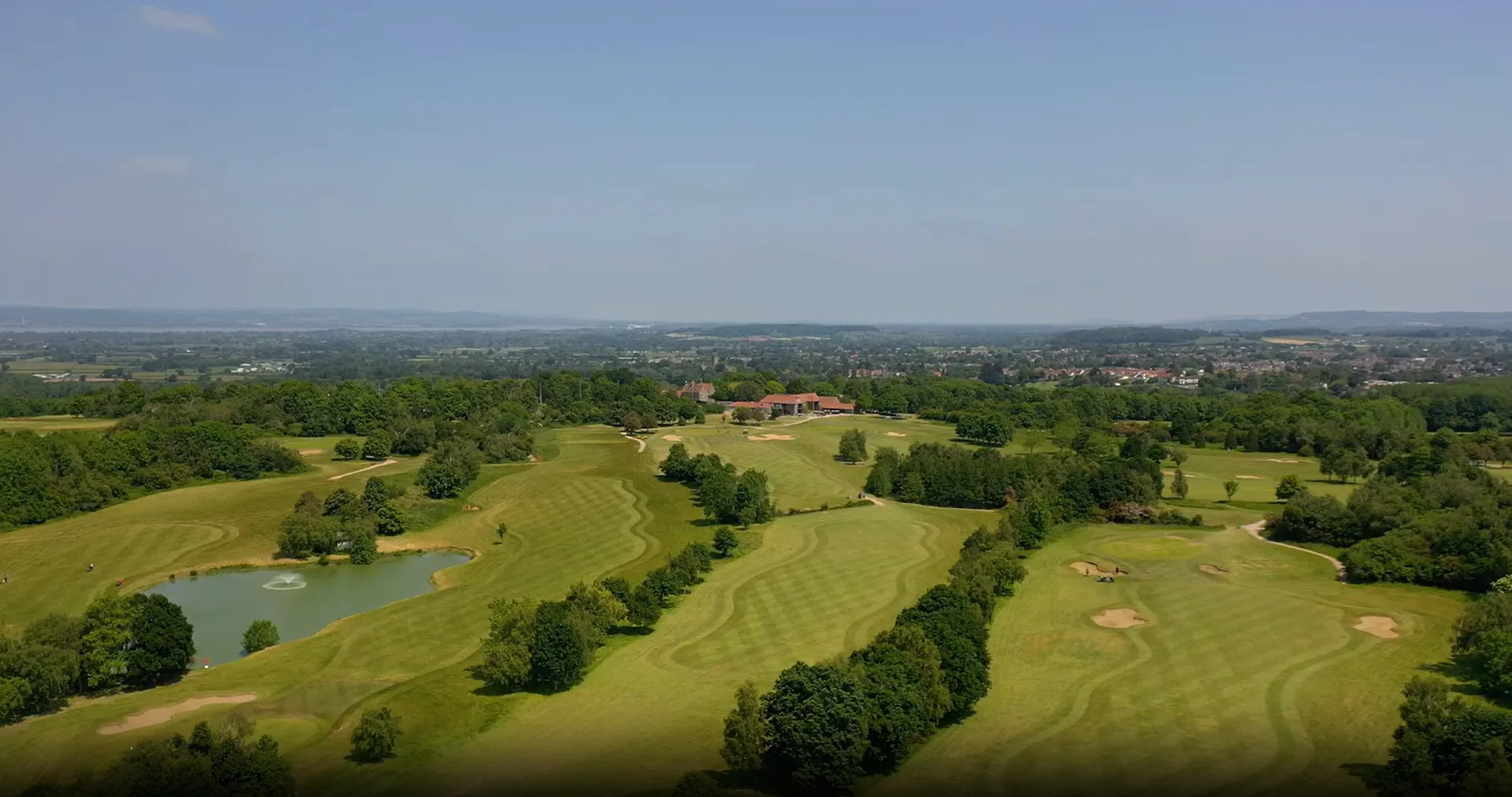 aerial shot of 18 hole golf course in bristol