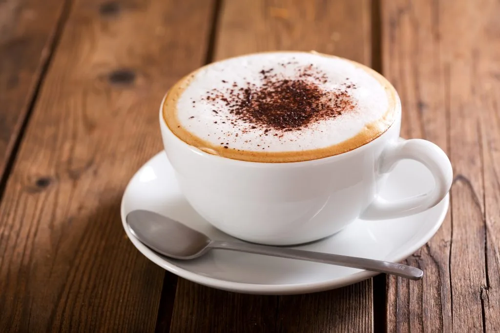 Hot coffee in a cozy setting at a popular restaurant in Bristol, ideal for relaxing with food near Alveston