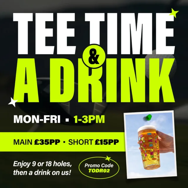 Time for a round?

Join us Monday to Friday, between 1pm and 3pm and enjoy a drink on us after you take your last swing.

A simple way to make the most of your afternoon.

📅 Monday to Friday
🕐 Tee times: 1pm to 3pm
🍻 Drink included after your round

Book your tee time via our website with the promo code TODR02

#roundofgolf #golf #summerholidays #golfing